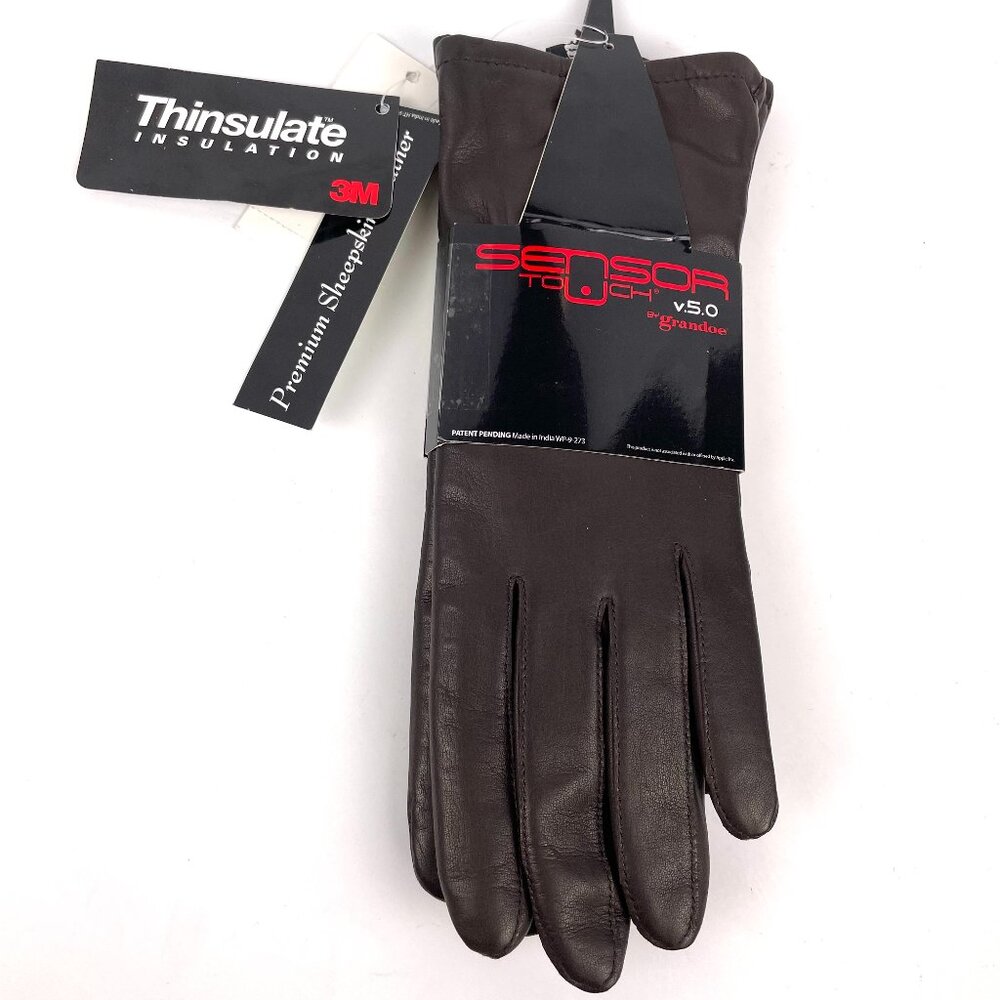 Milano Sensor Touch v5.0 Brown Touchscreen Classic Leather Gloves Women's XL